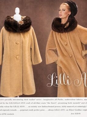 Vintage Women's Coat- 60s Lilli Ann Camel Tan Color Luxury Mink Wool Swing Coat